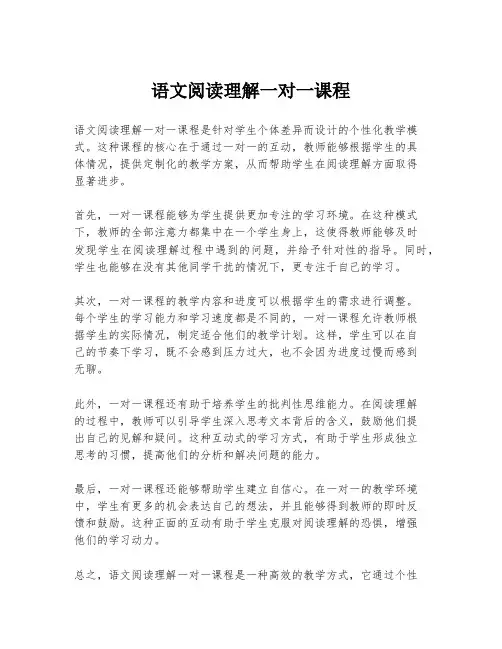 语文阅读理解一对一课程