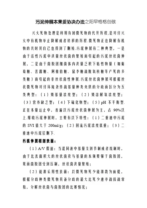 污泥膨胀原因和解决办法