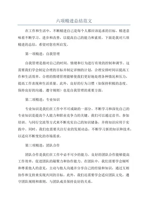 六项精进总结范文
