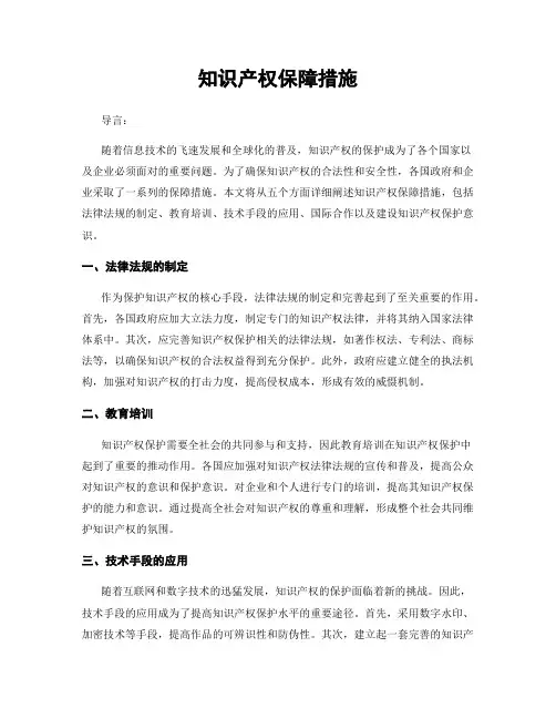 知识产权保障措施