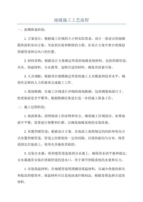 地暖施工工艺流程