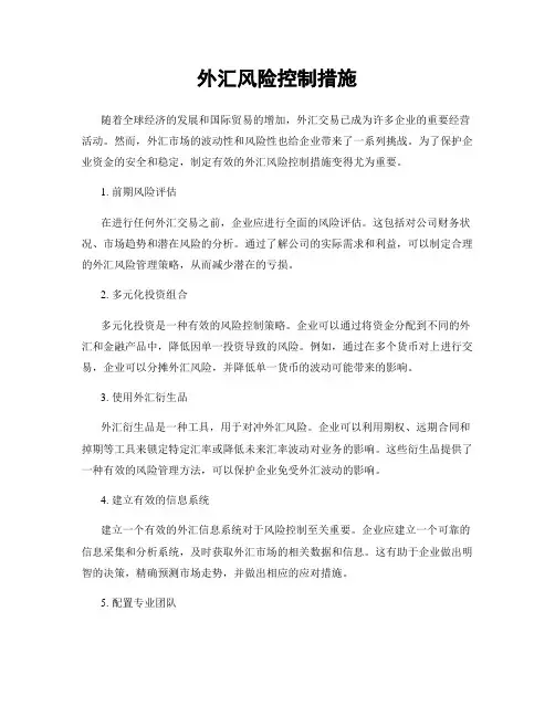 外汇风险控制措施