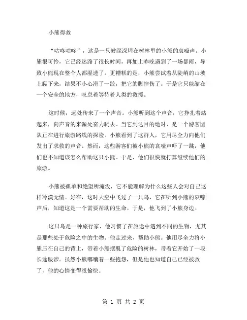 小熊得救作文范文
