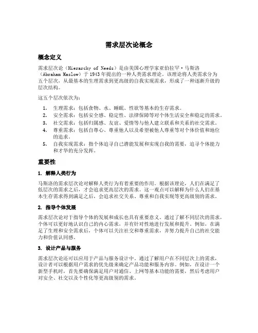 需求层次论概念