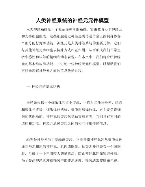 人类神经系统的神经元元件模型