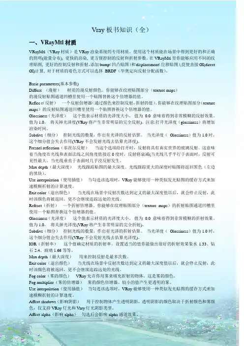 Vray知识(全)包含笔记和每一个的功能。中英文对照