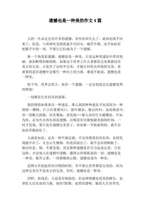 遗憾也是一种美的作文4篇