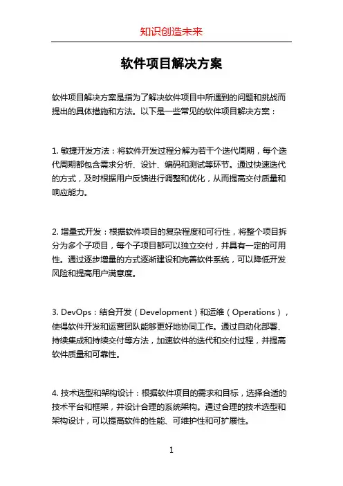 软件项目解决方案