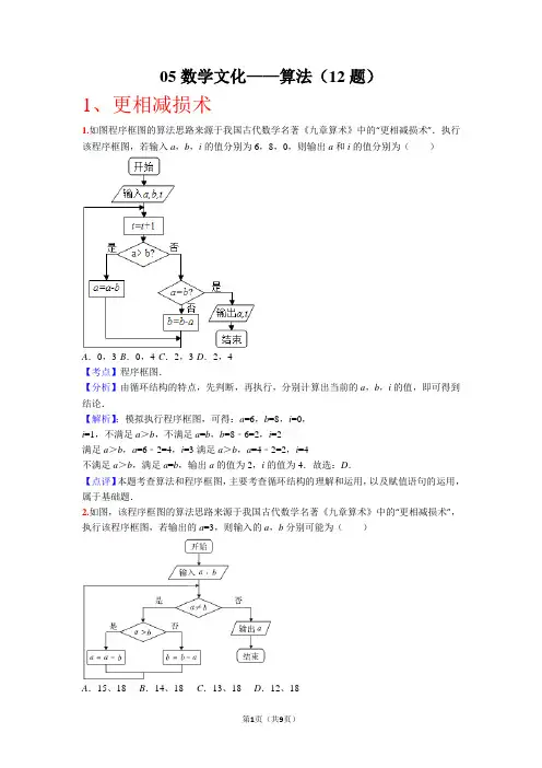 05数学文化——算法-2021年高中数学传统文化与人文价值素材