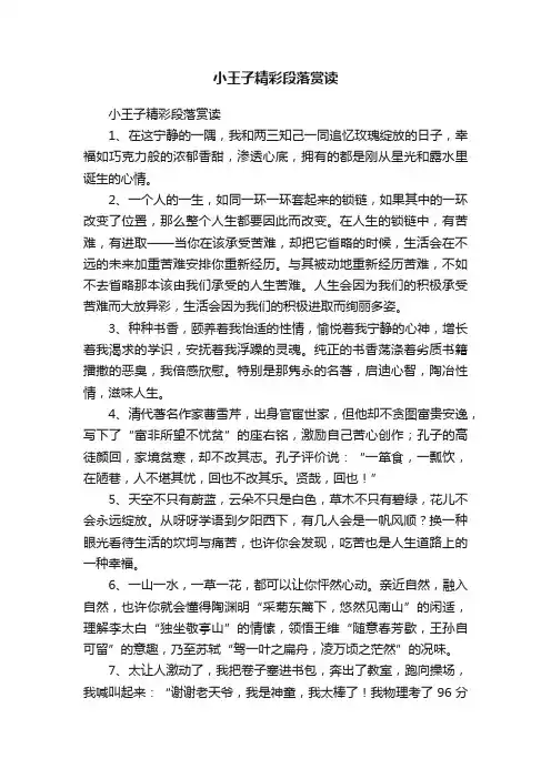 小王子精彩段落赏读