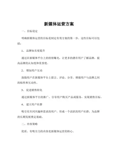 新媒体运营方案