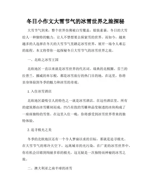 冬日小作文大雪节气的冰雪世界之旅探秘