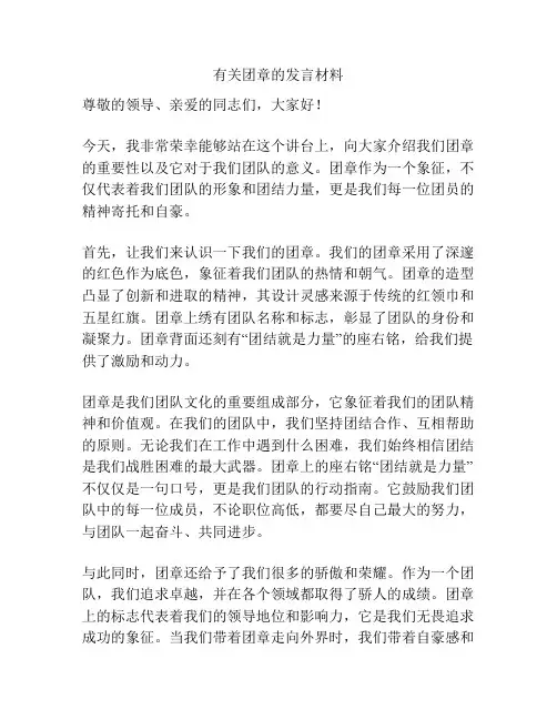 有关团章的发言材料