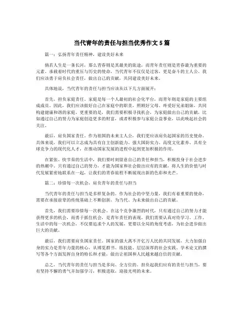当代青年的责任与担当优秀作文5篇
