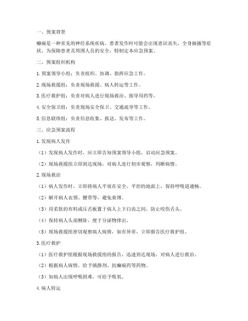 癫痫应急预案流程