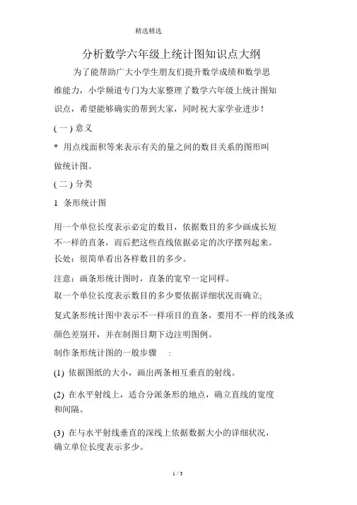 解析数学六年级上统计图知识点纲要