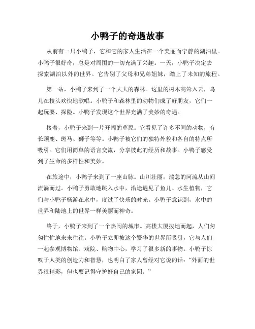 小鸭子的奇遇故事