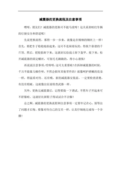 减震器的更换流程及注意事项