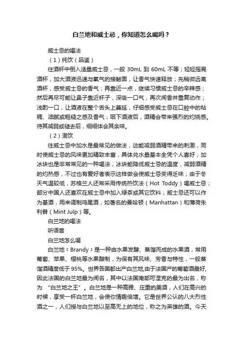 白兰地和威士忌，你知道怎么喝吗？