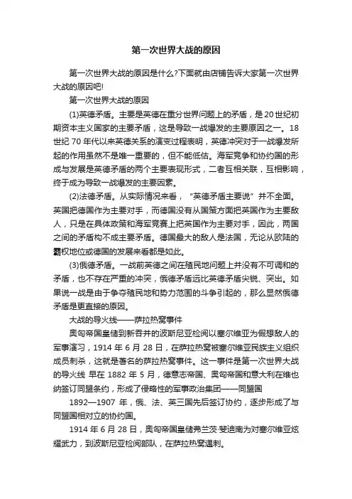 第一次世界大战的原因