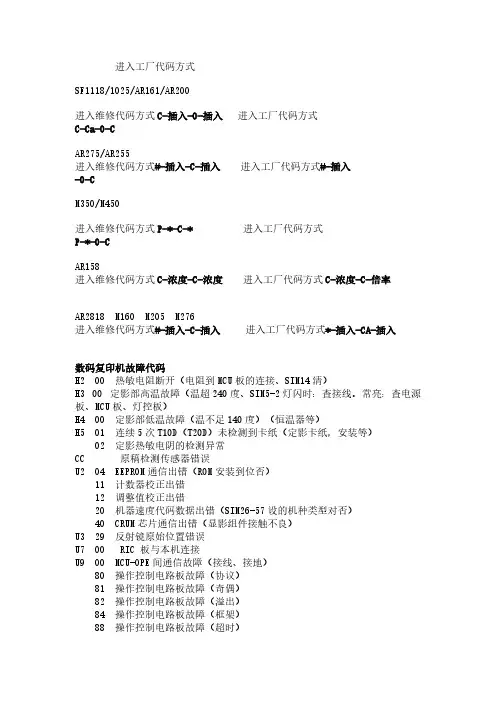 夏普复印机维修手册
