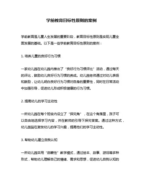 学前教育目标性原则的案例