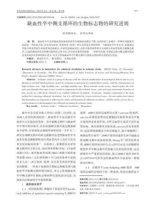 缺血性卒中侧支循环的生物标志物的研究进展