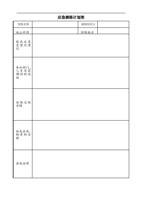 应急演练计划表及记录表