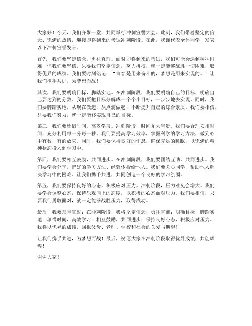 冲刺宣誓发言稿范文
