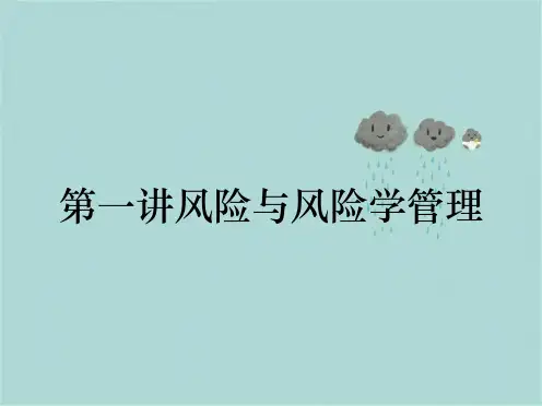第一讲风险与风险学管理