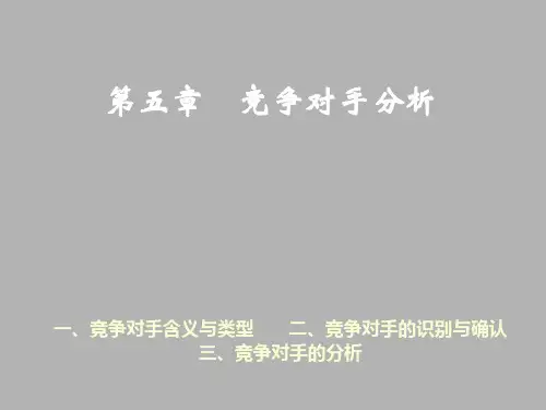 企业竞争情报第五章竞争对手分析