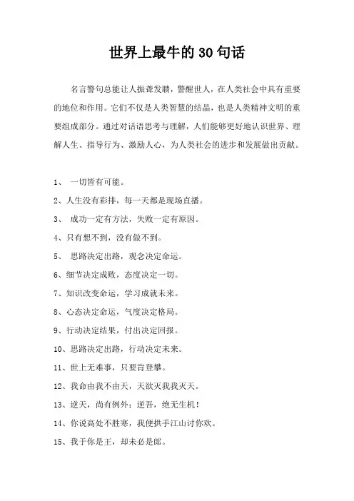 世界上最牛的30句话