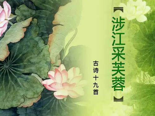高中语文《涉江采芙蓉》课件