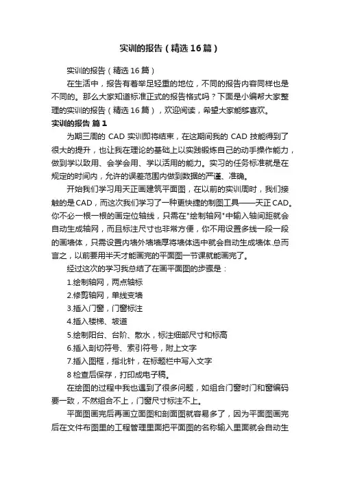 实训的报告（精选16篇）