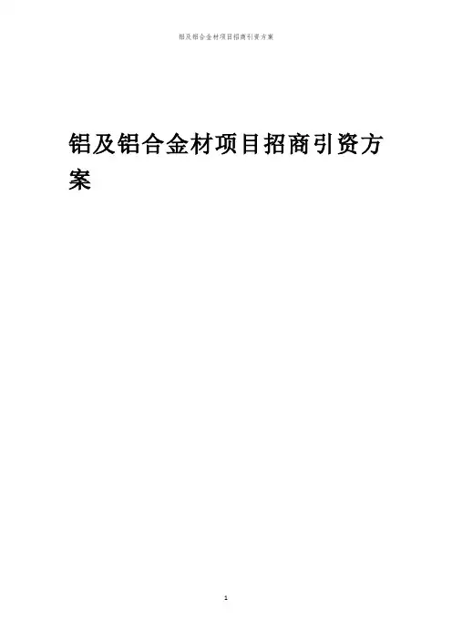 2023年铝及铝合金材项目招商引资方案