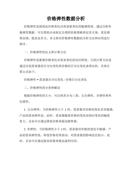 价格弹性数据分析