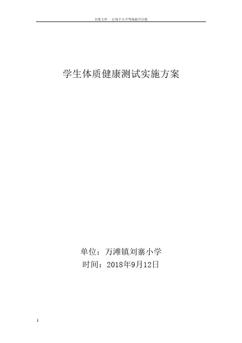 小学学生体质健康测试方案