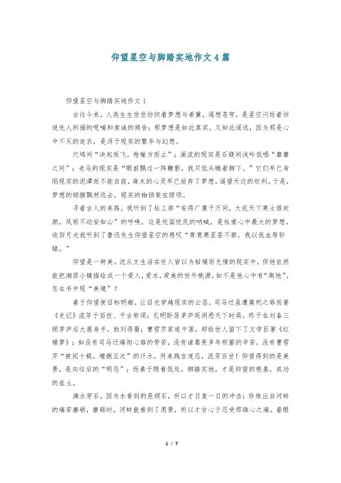 仰望星空与脚踏实地作文4篇