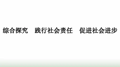 人教版高中思想政治必修2综合探究践行社会责任促进社会进步课件
