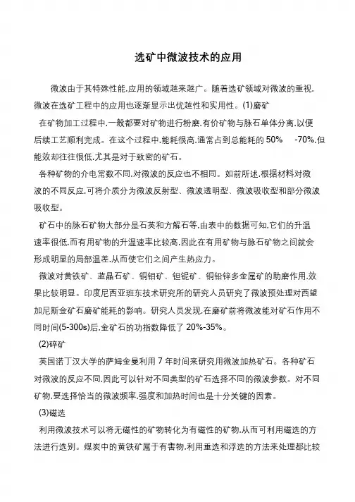 选矿中微波技术的应用