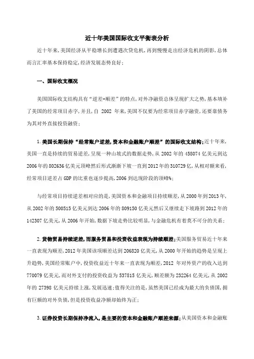 美国国际收支分析