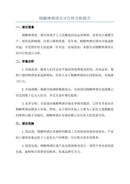 精酿啤酒项目可行性分析报告