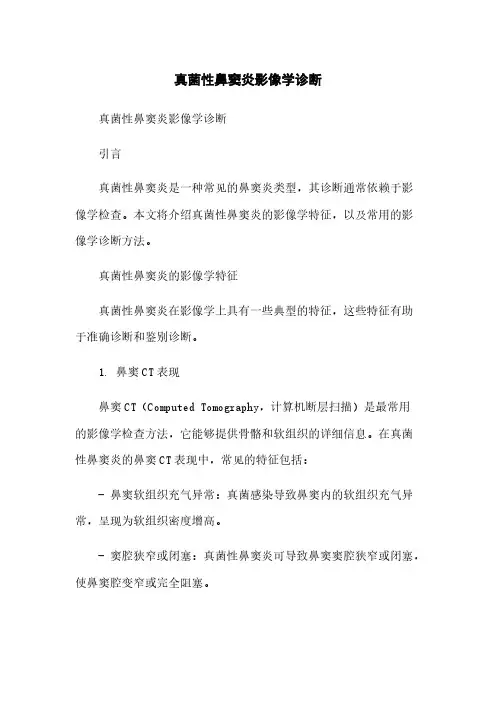 真菌性鼻窦炎影像学诊断