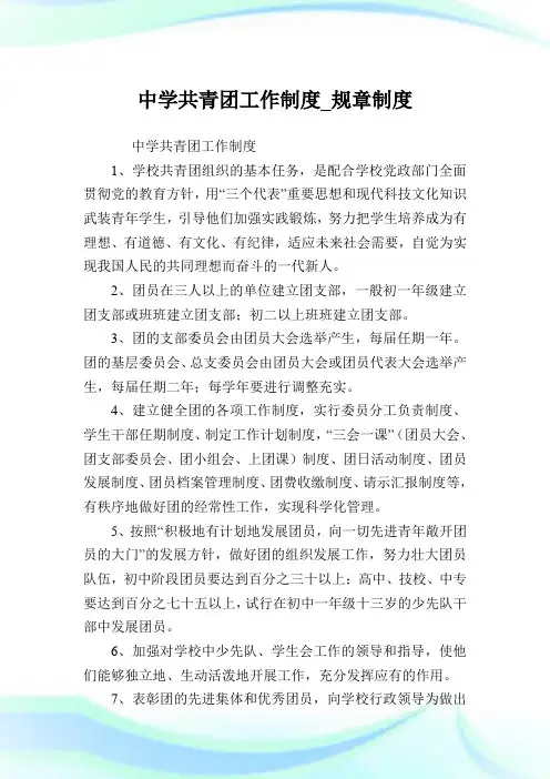 中学共青团工作制度_规章制度.doc