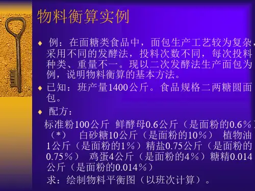 物料衡算实例