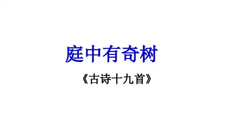 八年级语文上册课外古诗词诵读《庭中有奇树》课件