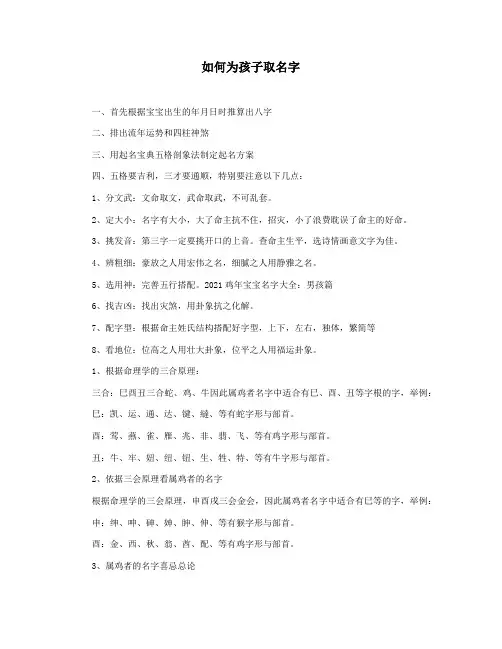 如何为孩子取名字