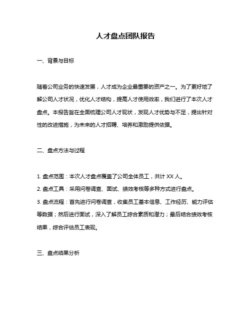 人才盘点团队报告