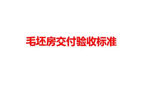 住宅项目毛坯房交付验收标准规定