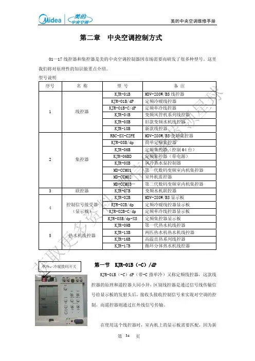 美的中央空调维修手册说明书